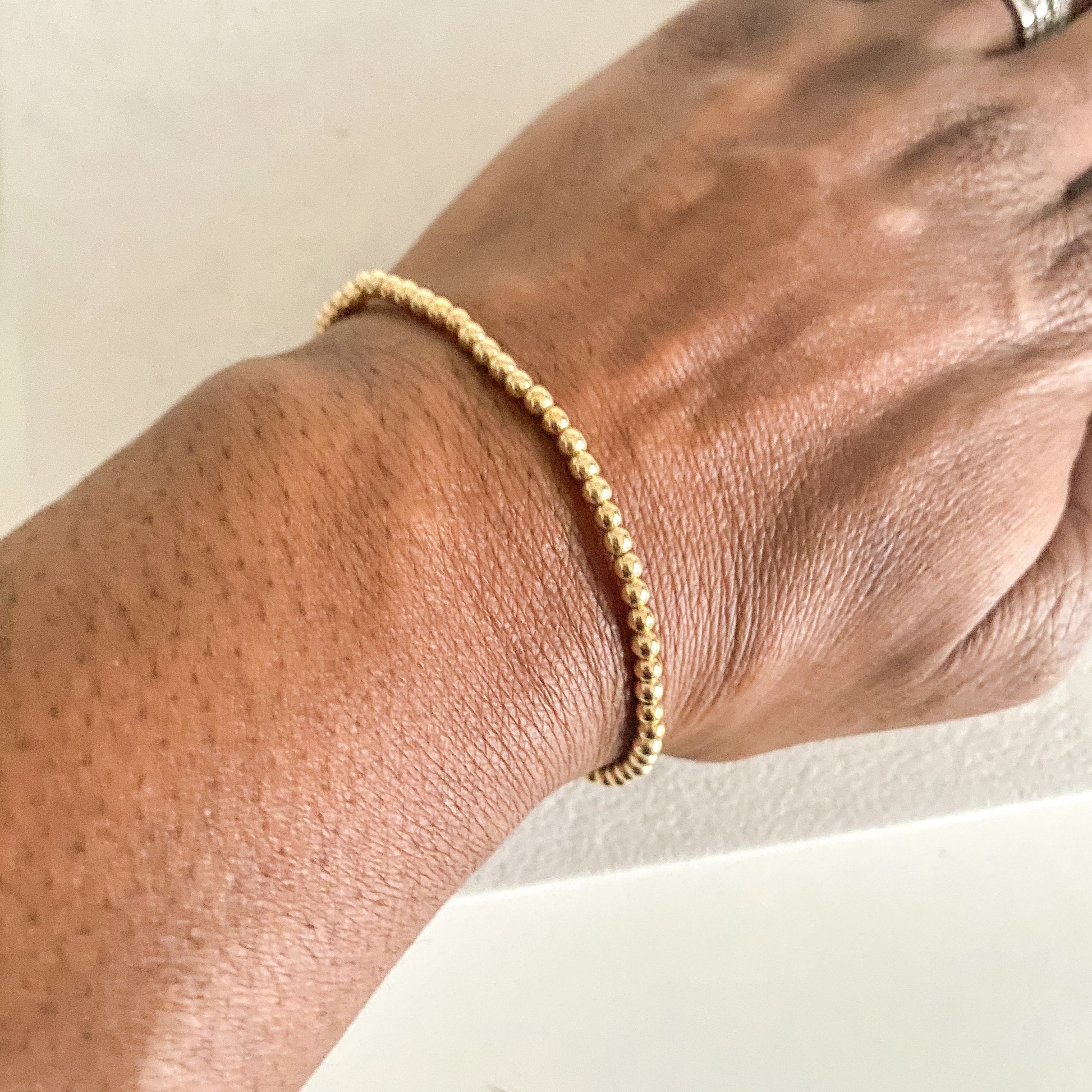 gold filled beaded bracelet 