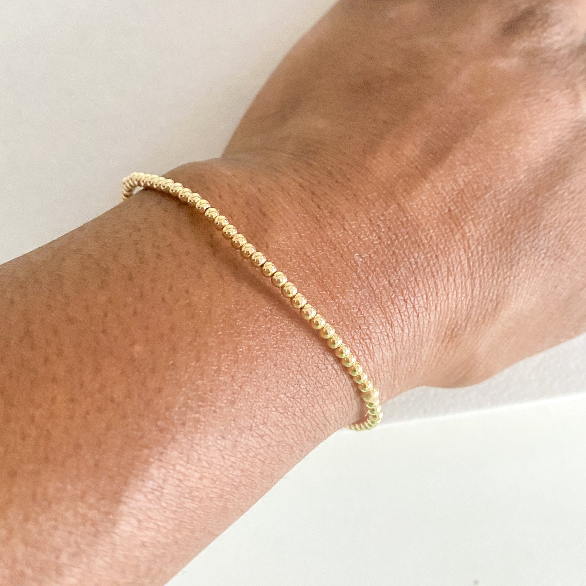gold filled beaded bracelet 
