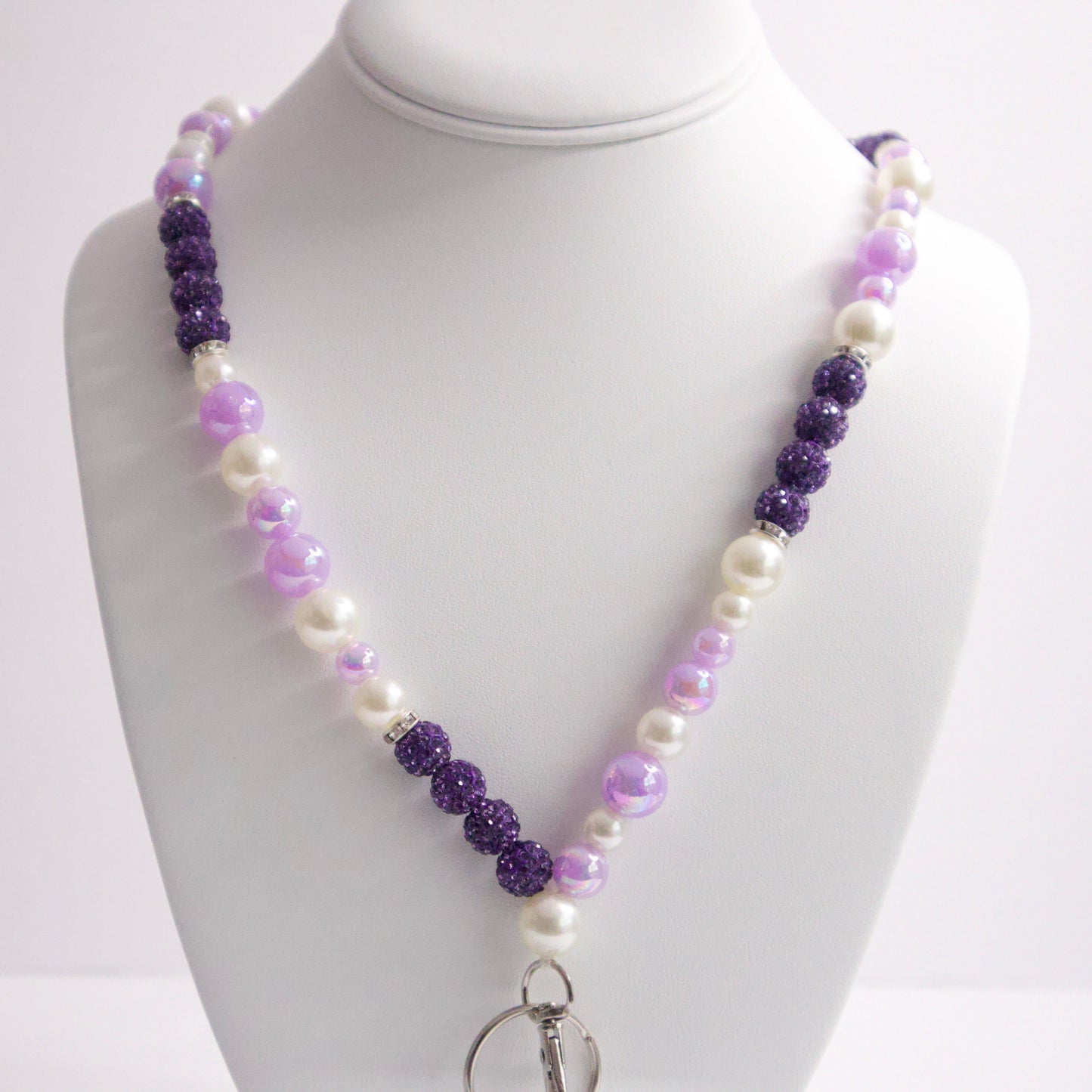Purple Beaded Lanyard