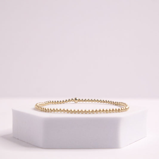 14k gold filled 2.5mm beaded bracelet