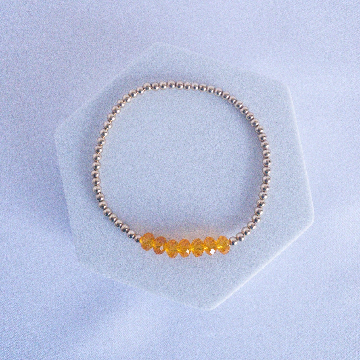 14k gold filled beaded November Birthday Bracelet