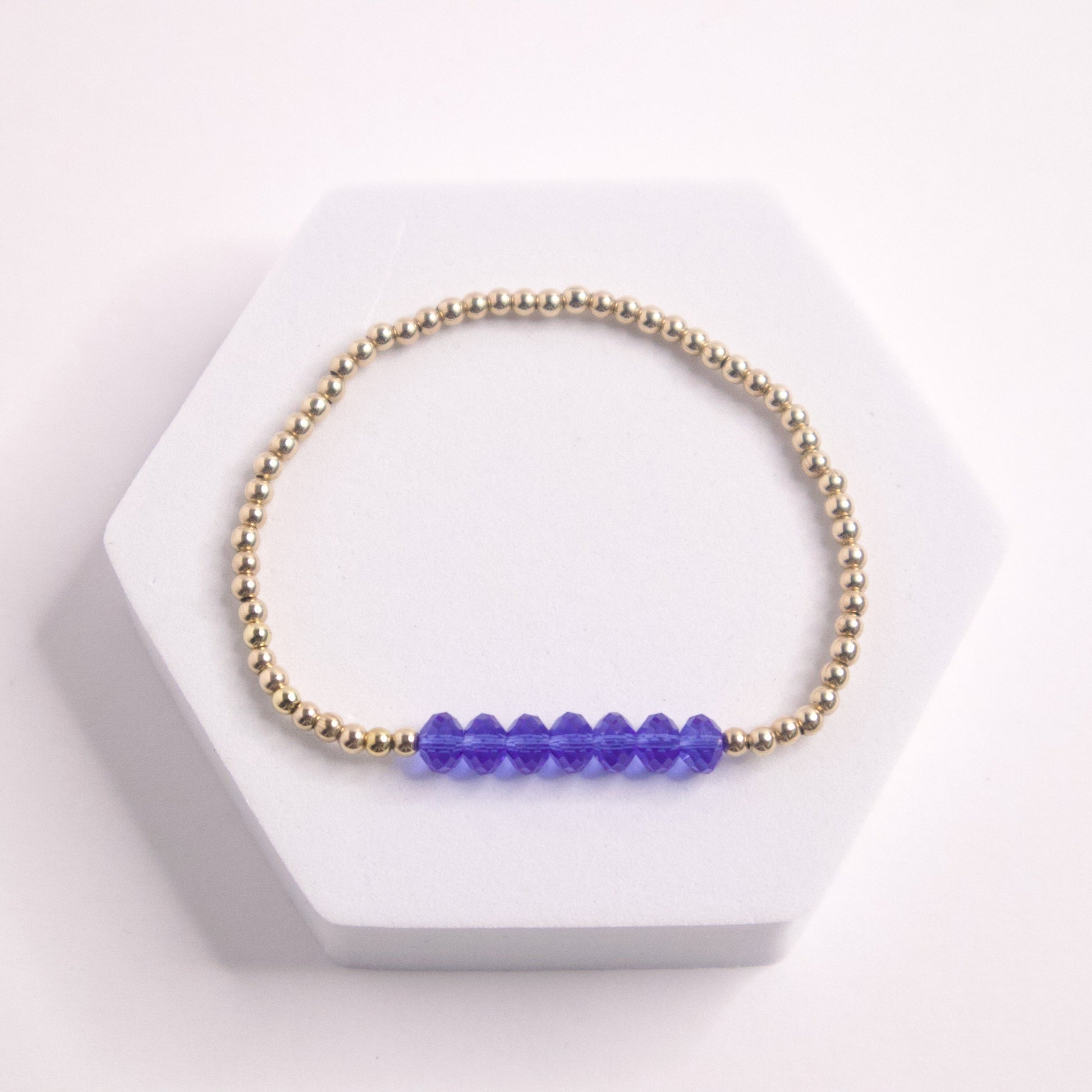 14k gold filled December Birthday beaded bracelet