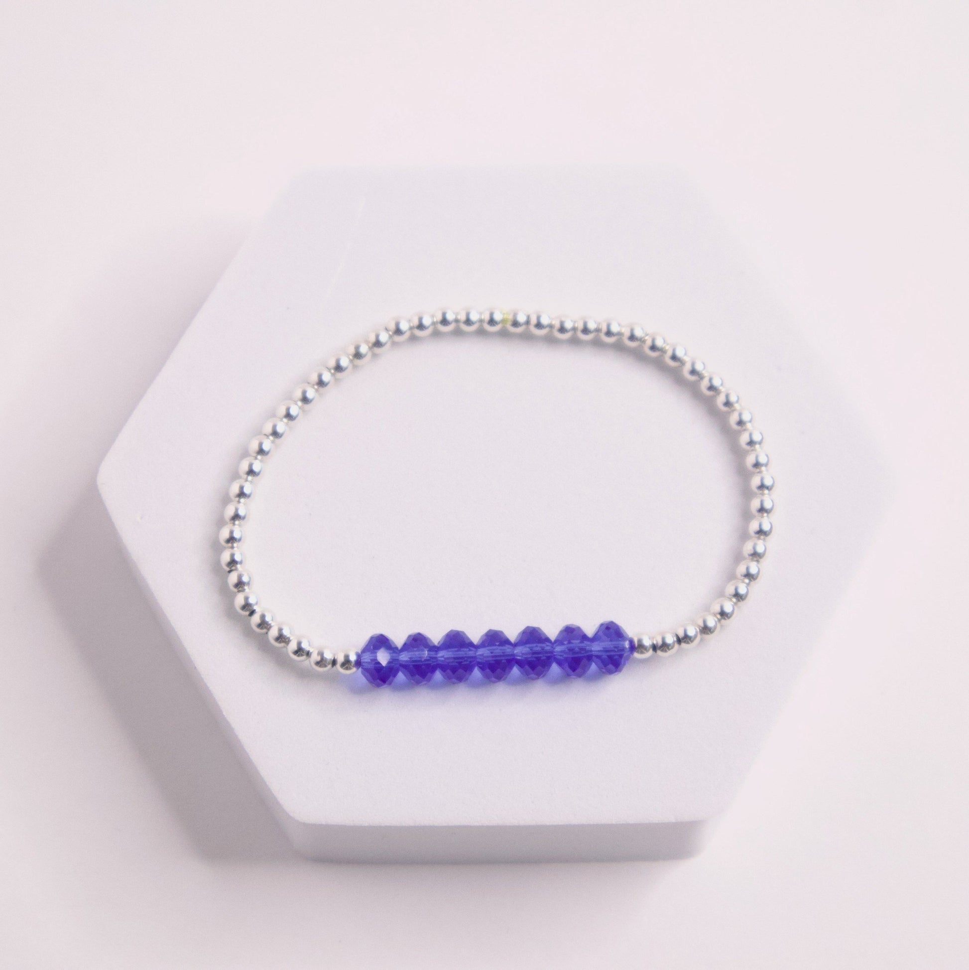 Sterling silver december beaded bracelet