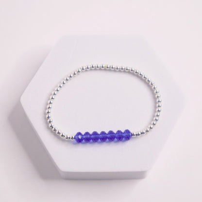 Sterling silver december beaded bracelet