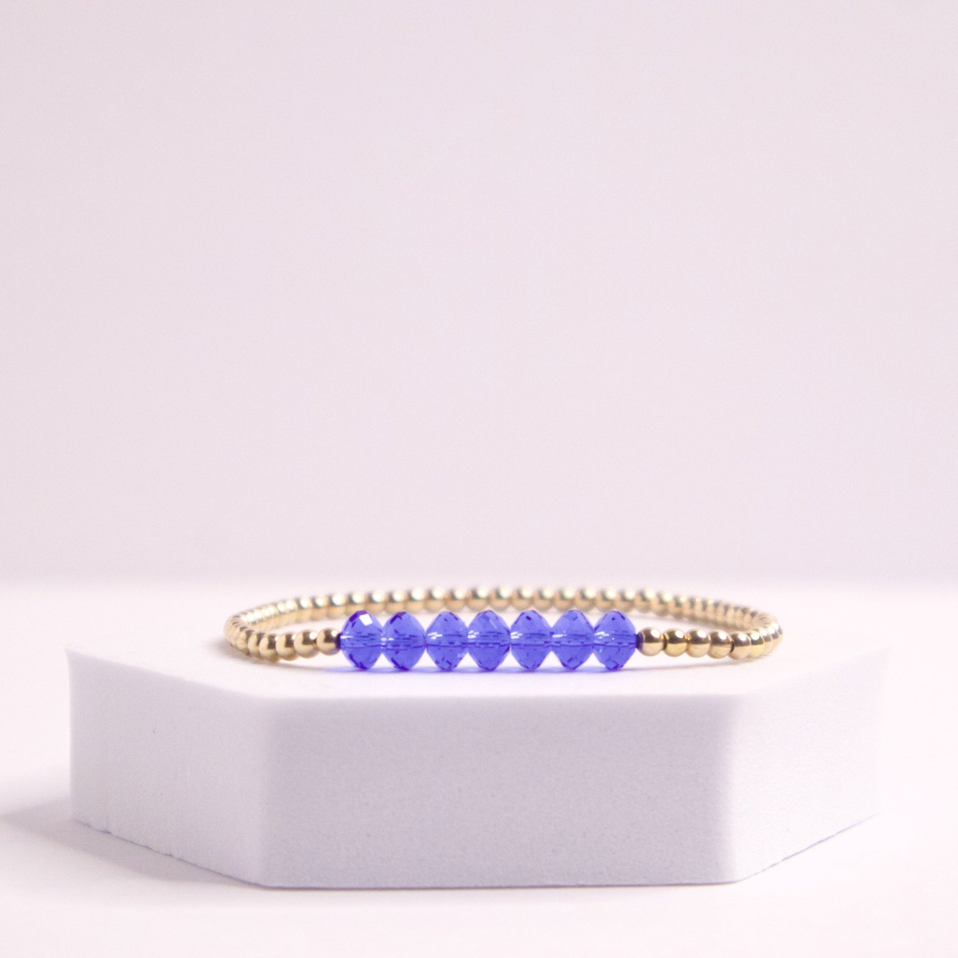 14k gold filled December Birthday beaded bracelet