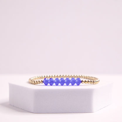 14k gold filled December Birthday beaded bracelet
