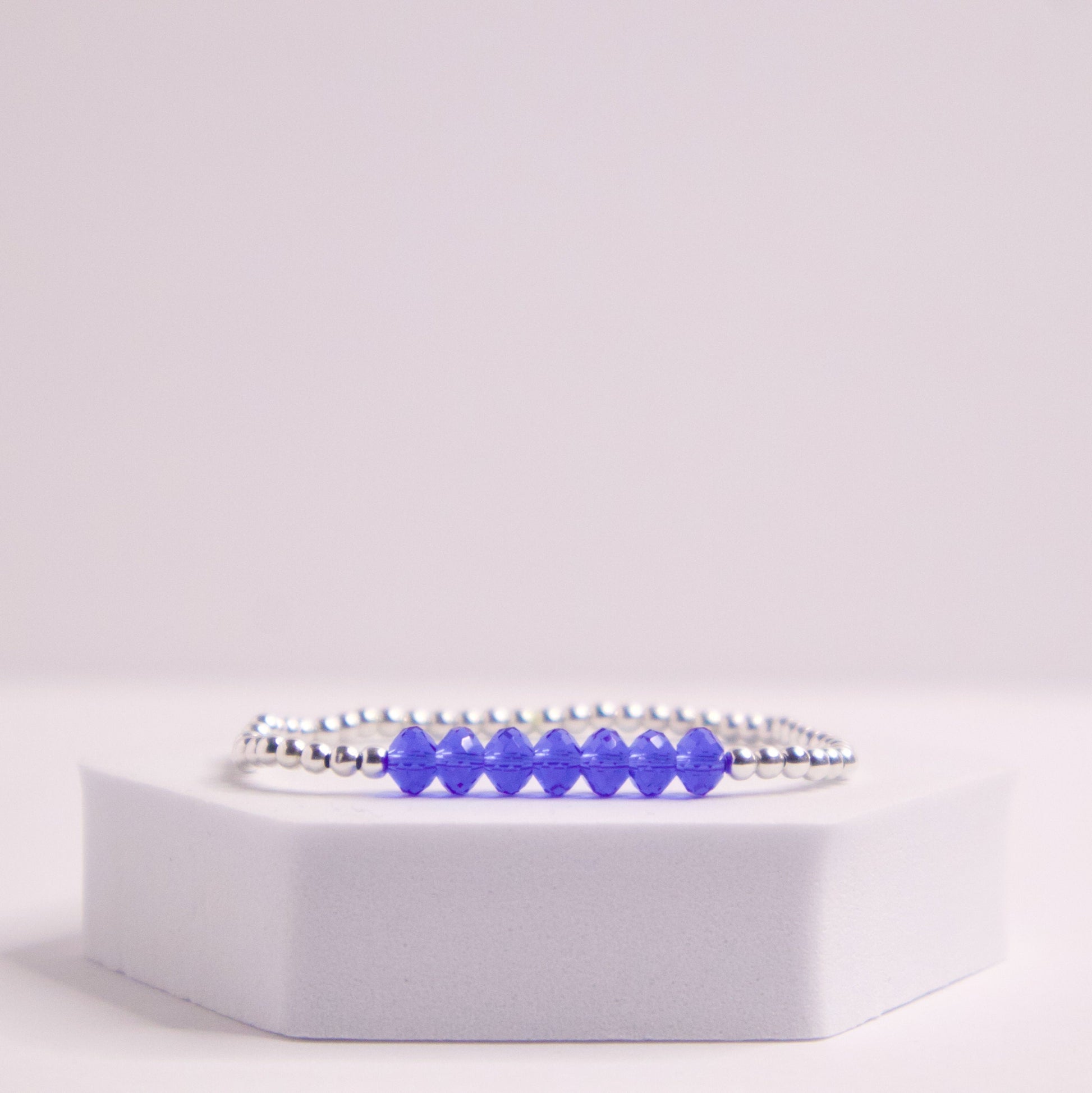 Sterling silver december beaded bracelet
