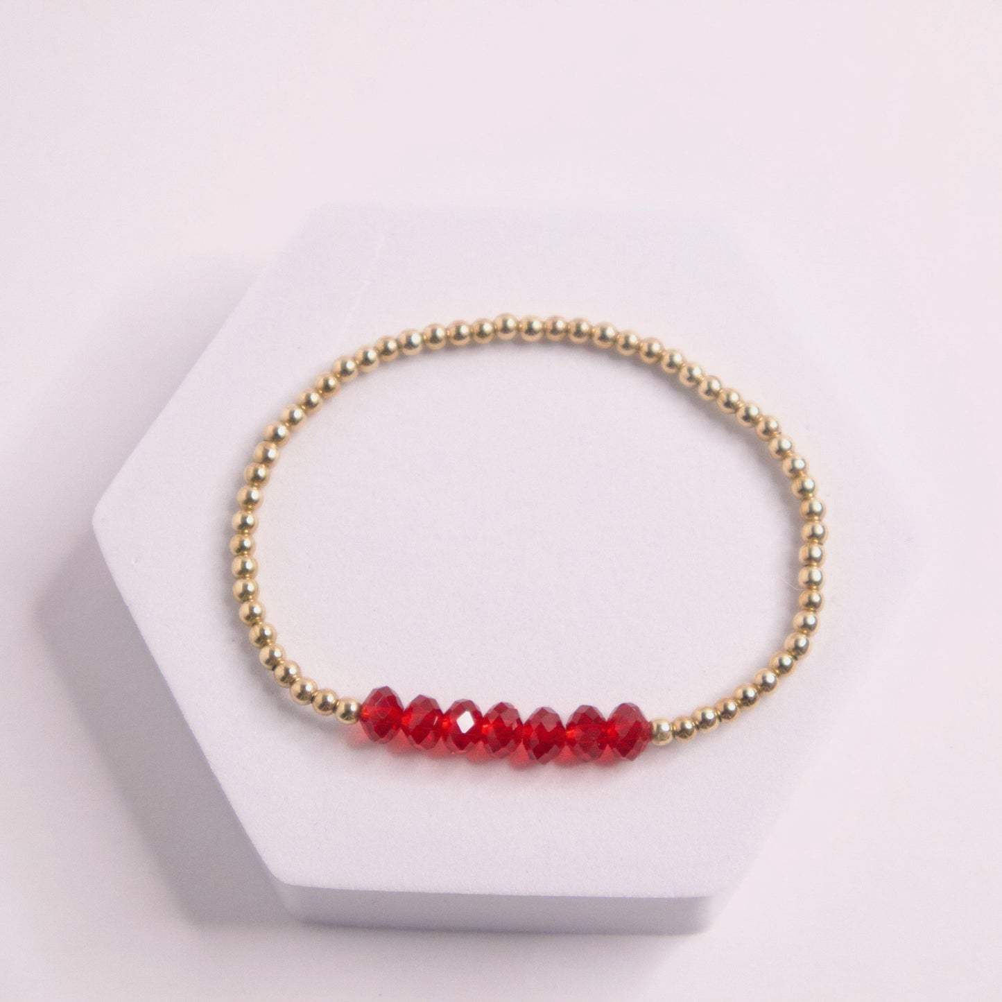 14k gold filled January Beaded Bracelet