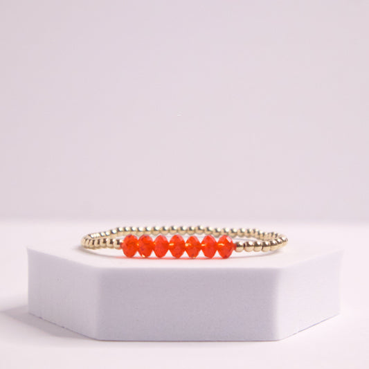 14k gold filled July beaded bracelet