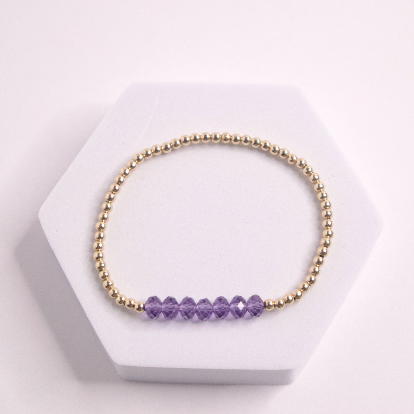 14k Gold filled beaded June bracelet