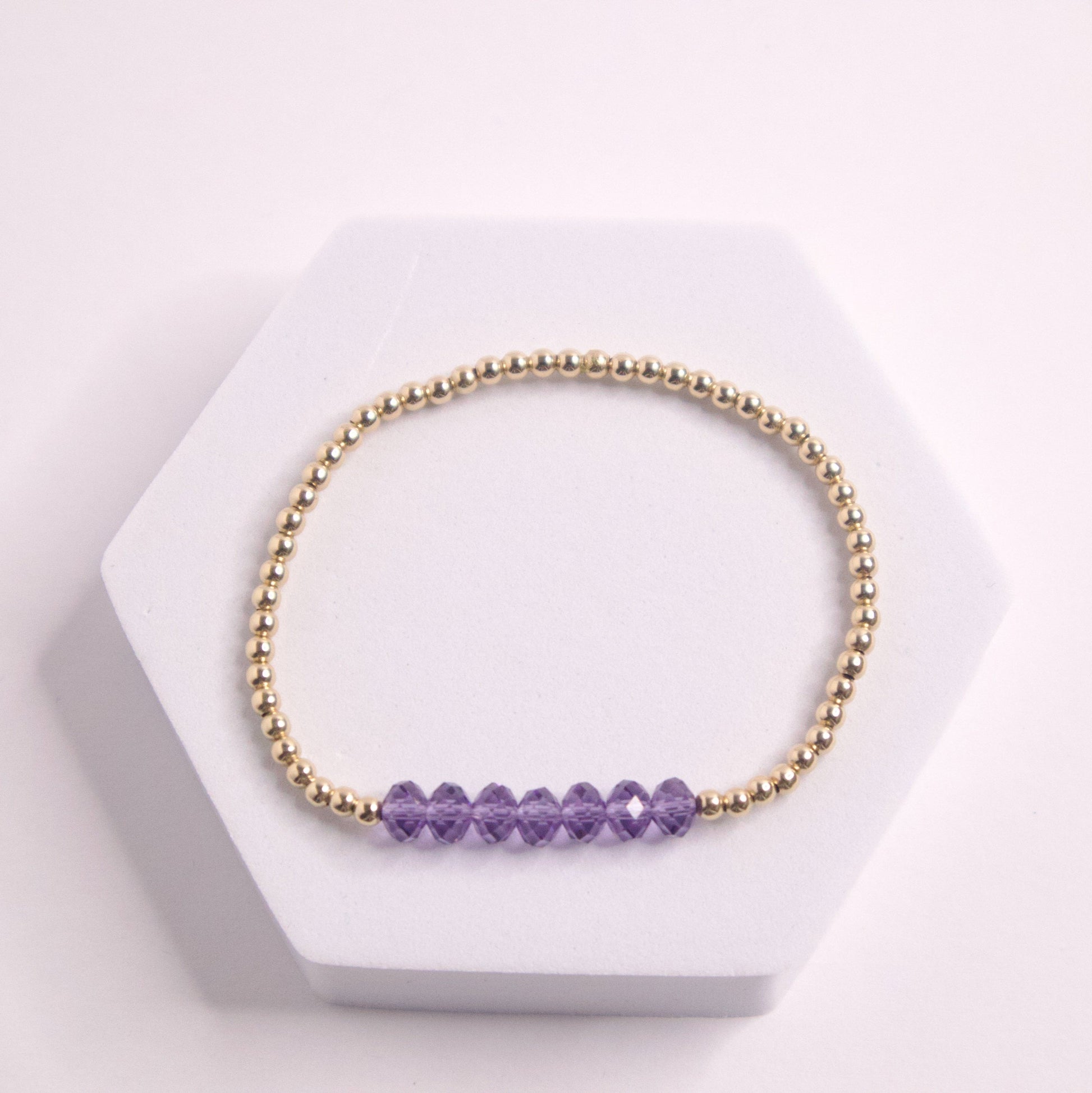 14k Gold filled beaded June bracelet