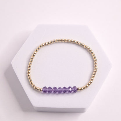 14k Gold filled beaded June bracelet