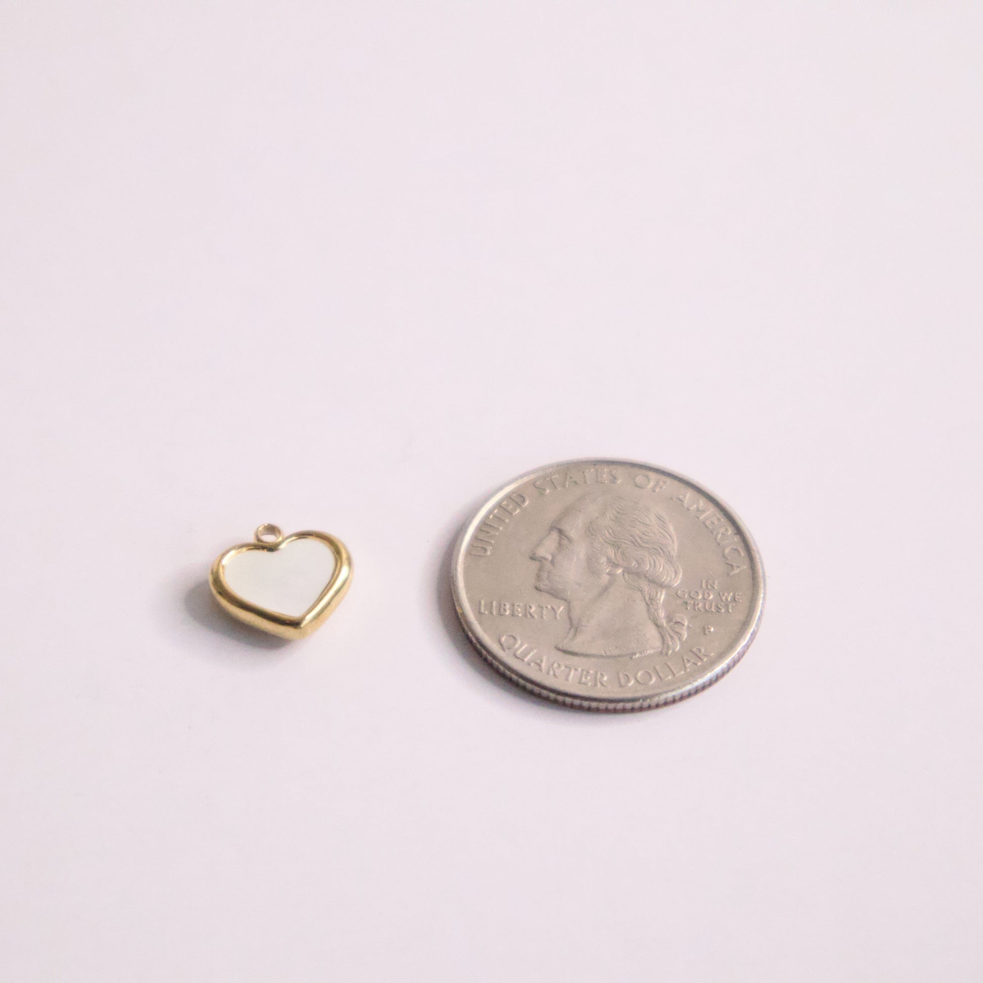Pearl Heart Charm SIZE